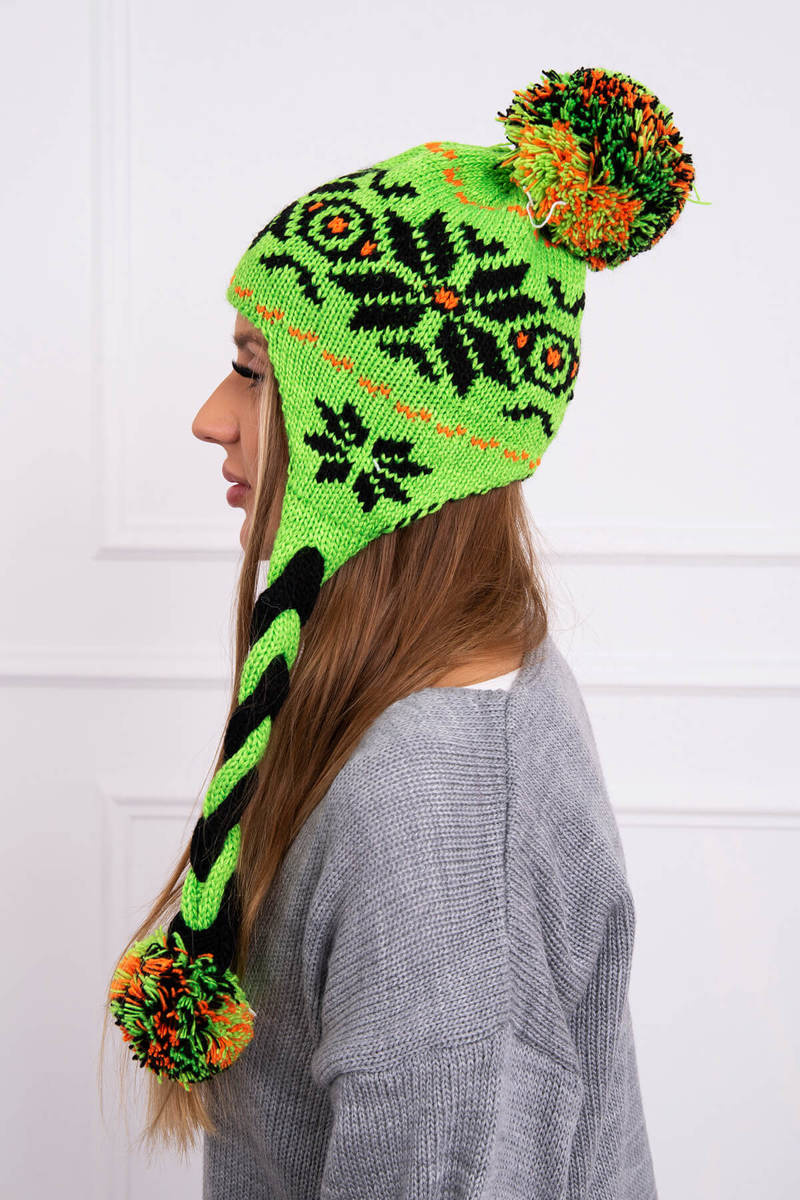 Cap With Braids Fabia K Green Neon Czapki Damskie Hurtownia Kesi