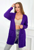 Cardigan svetr s kapsami tmavě fialová