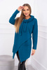 Oversize tunika v mořské modři s obálkovou přední částí