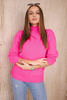 Poloviční svetr s rolákem růžový neonový