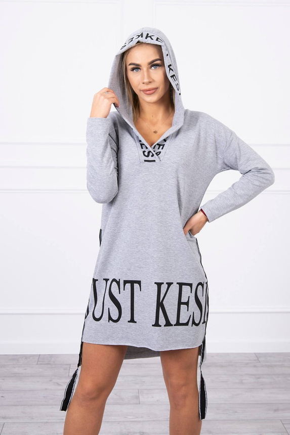 Dress with hood and print gray. Sukienki. Hurtownia-Kesi | Women's ...