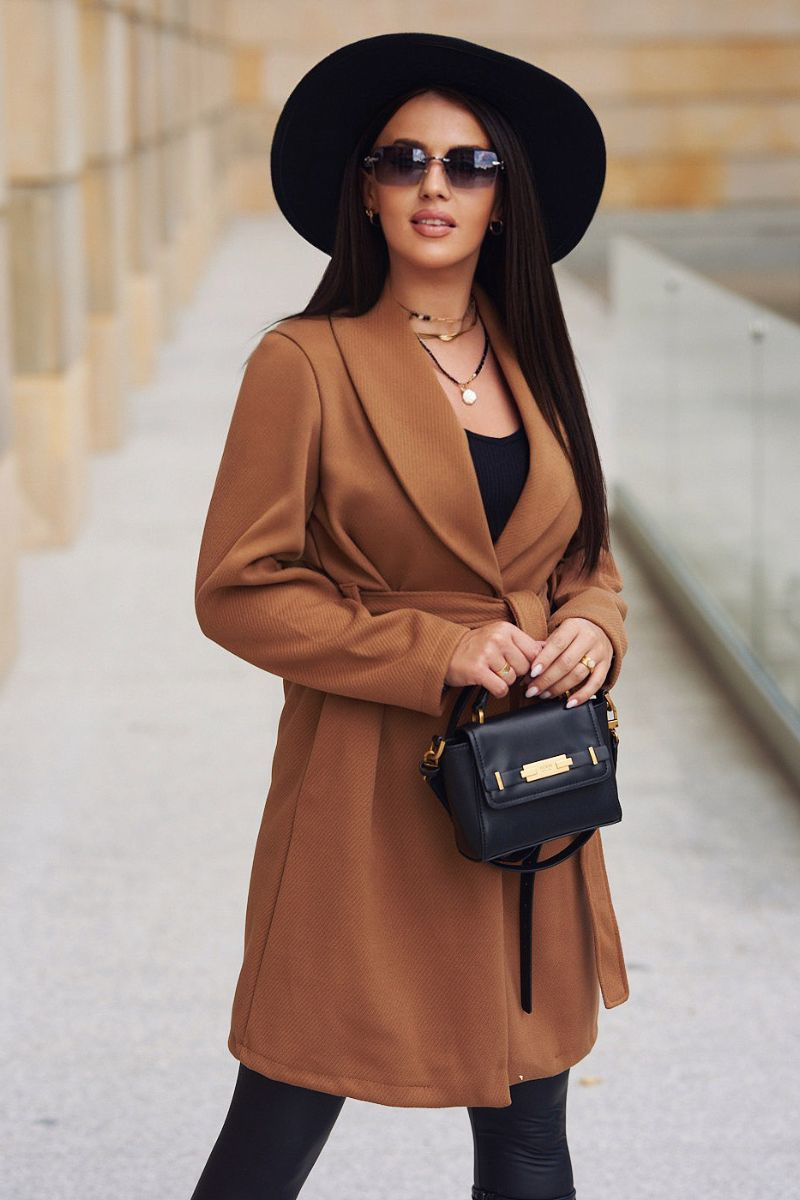 one button camel coat