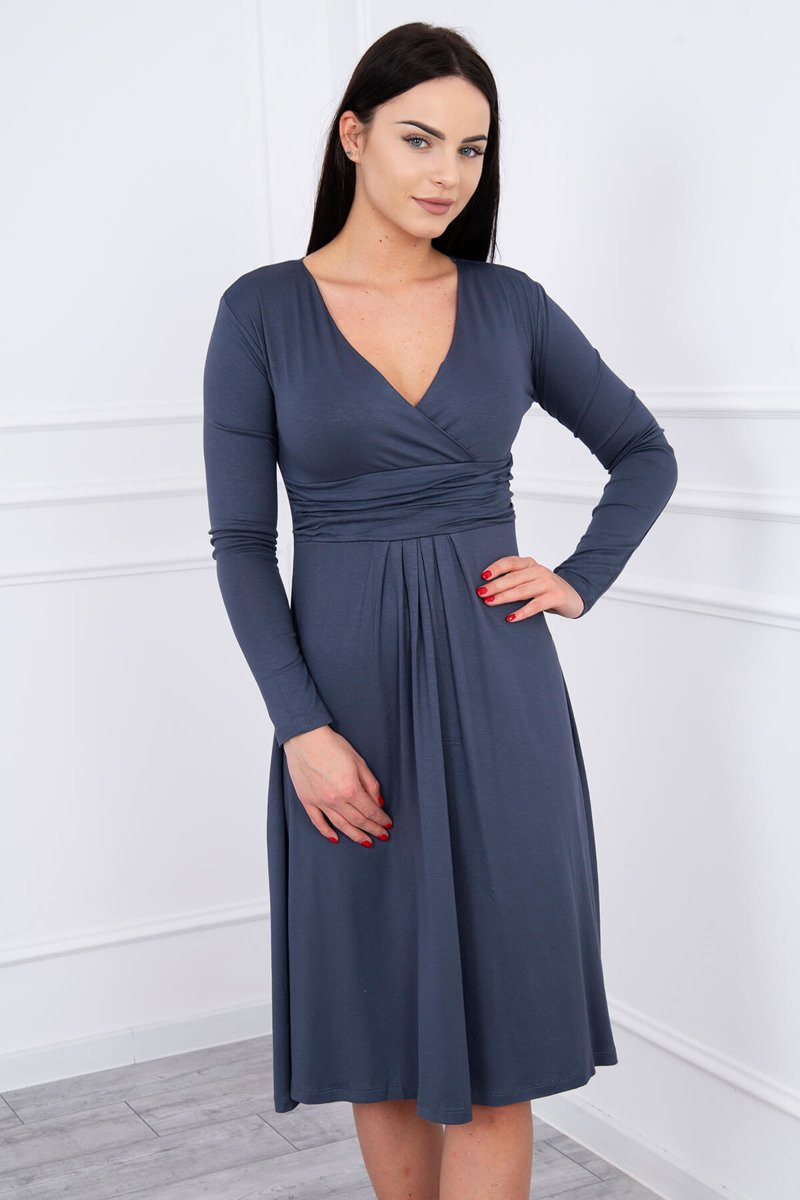 Dress cut under the bust, long sleeve grafit. Maternity clothes ...