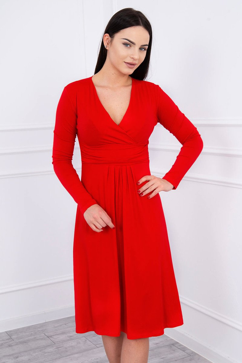 Dress cut under the bust, long sleeve red. Maternity clothes. Hurtownia ...