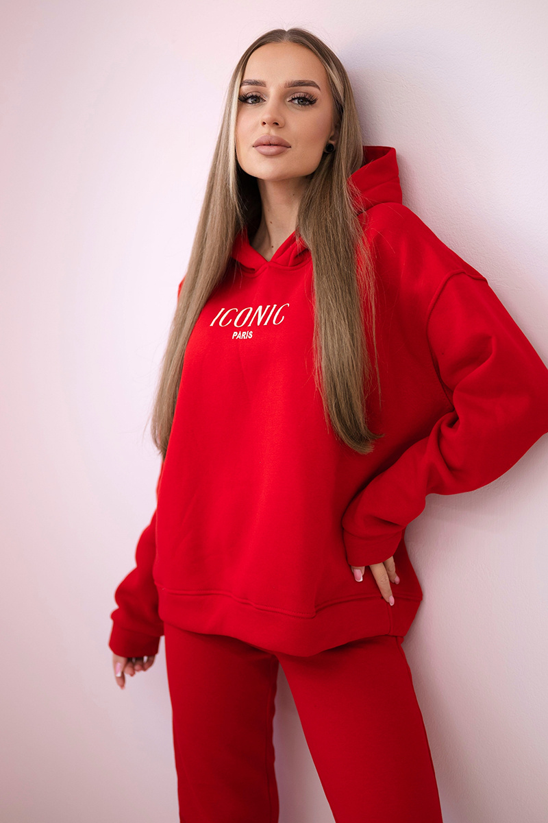 Red sweatshirt and hot sale sweatpants set