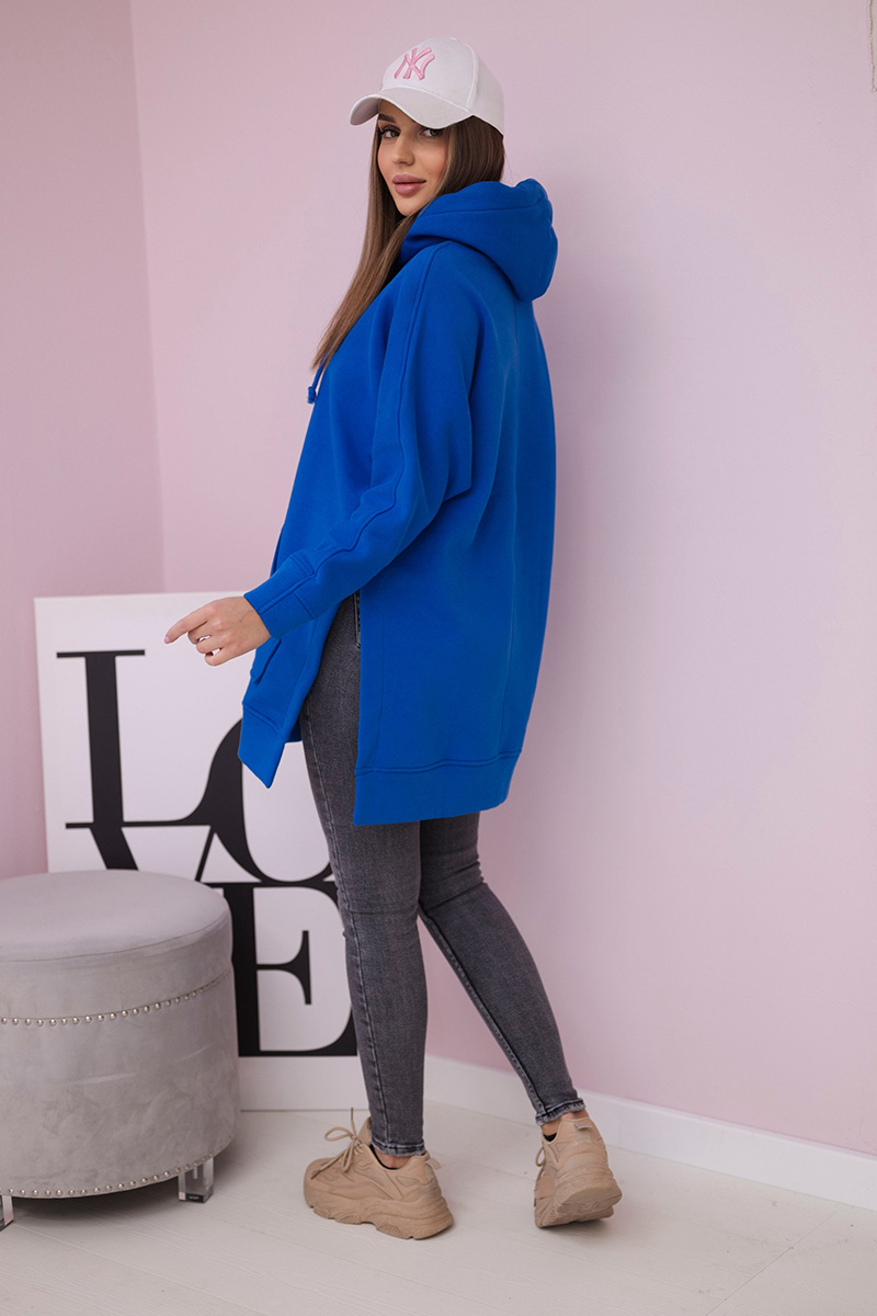 Insulated sweatshirt with slits on the sides mauve blue. Bluzy