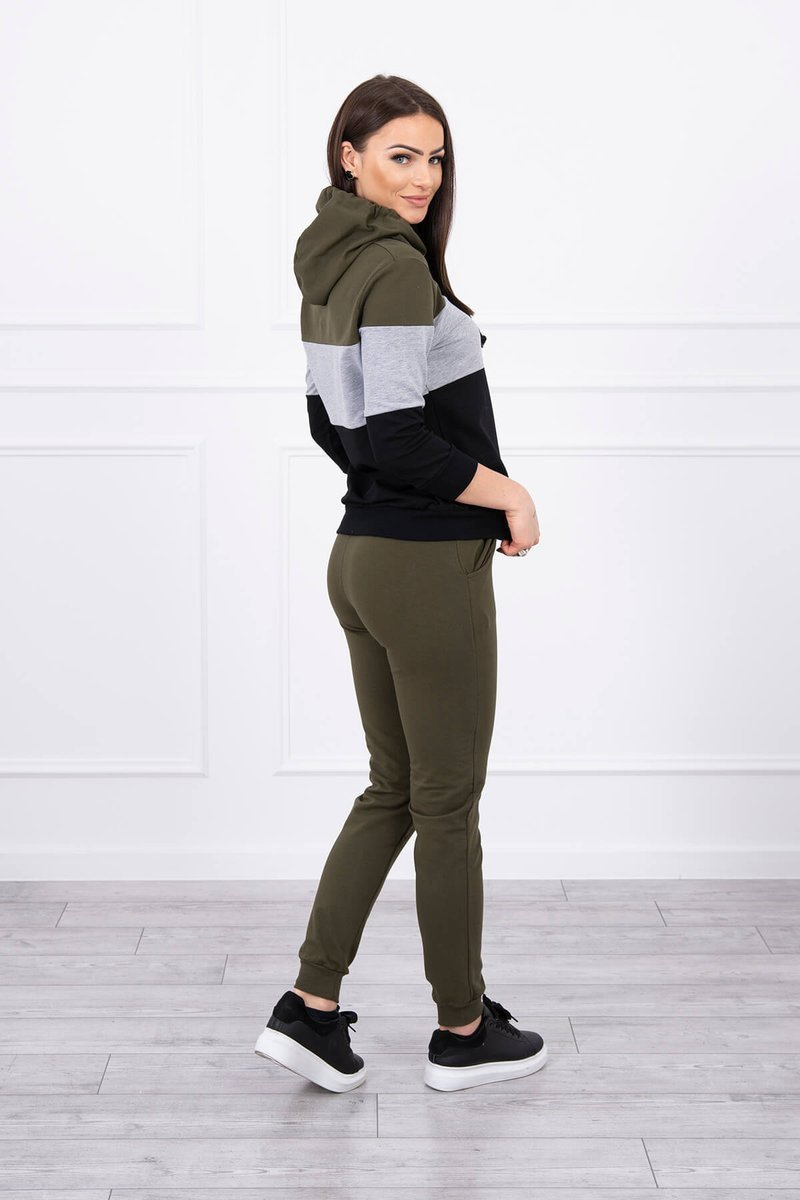 Set with colorful stripes khaki+gray. Komplety. Hurtownia-Kesi | Women ...