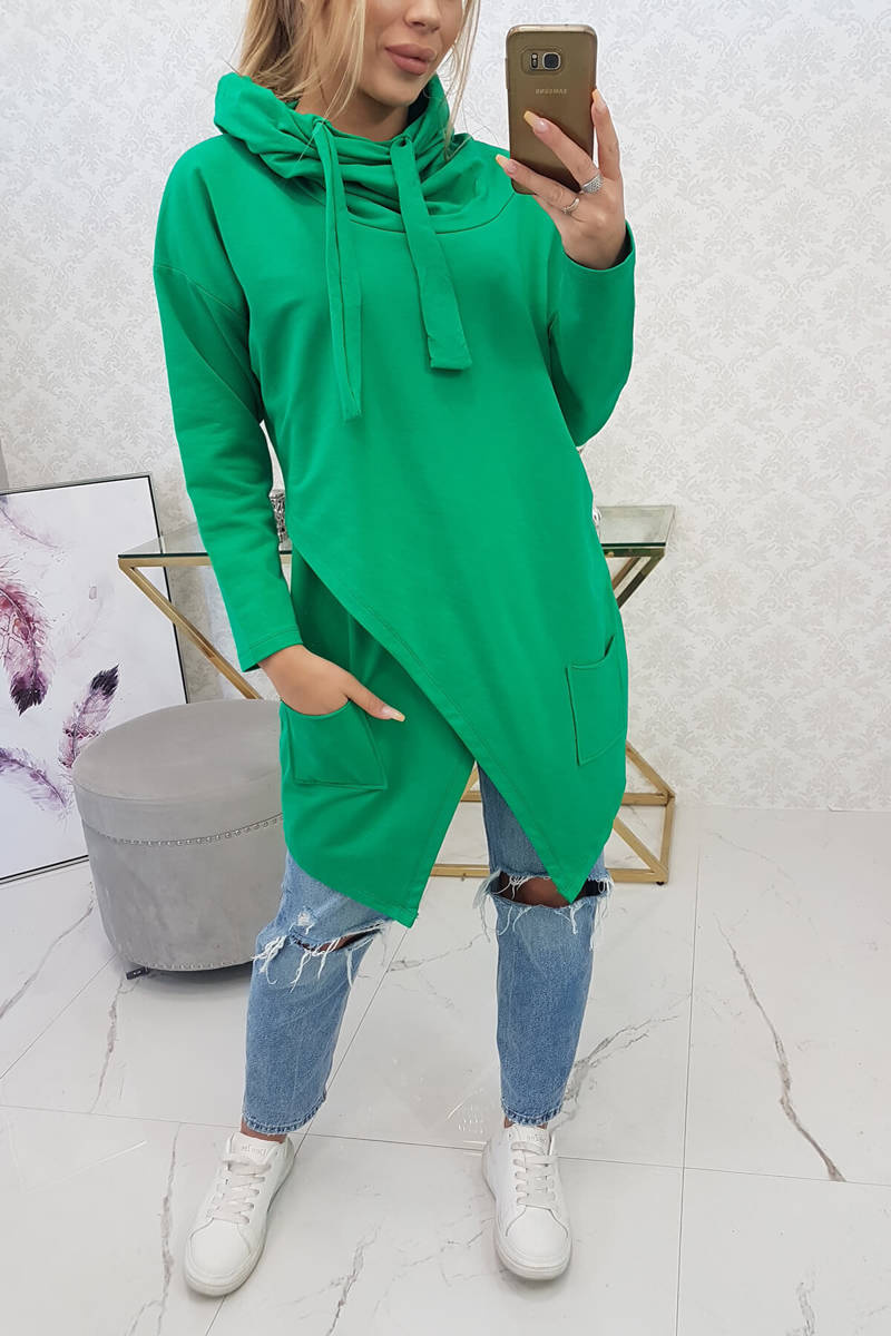 Tunic with envelope front Oversize green. Tuniki. Hurtownia-Kesi ...