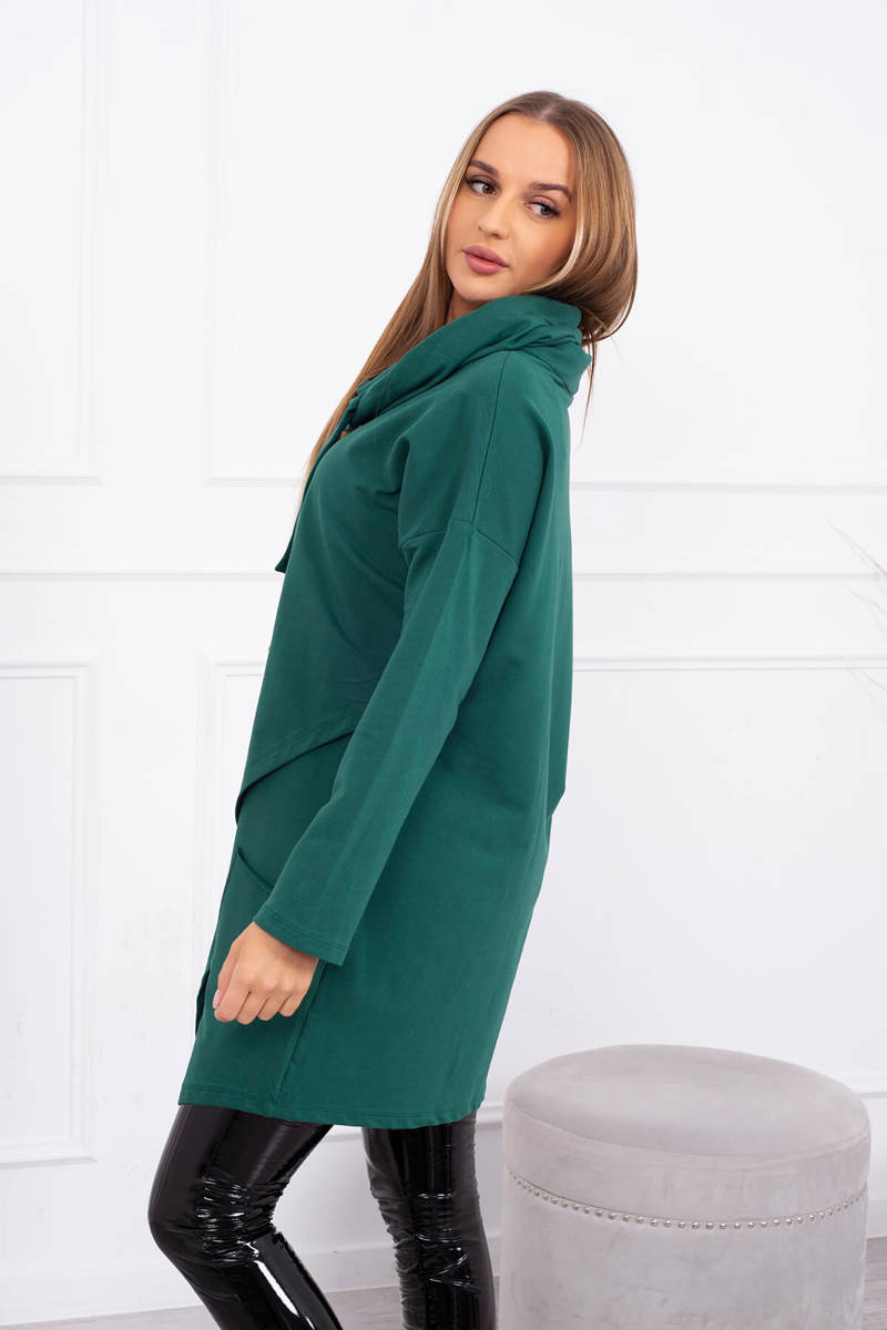 Tunic with envelope front dark Oversize dark green. Tuniki. Hurtownia ...