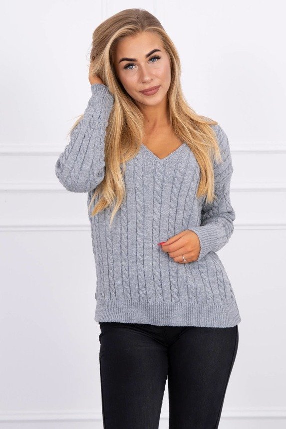 Braided sweater with V-neck jeans. Swetry. Hurtownia-Kesi | Women's ...