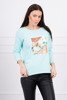 Blouse with graphics 3D Bird mint