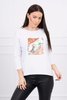 Blouse with graphics 3D Bird white