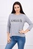 Blouse with printed Amour gray S/M - L/XL