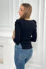 Blouse with puff sleeves black