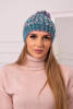 Cap with a pompom Maria K335 turquoise