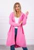 Cape with a hood oversize light pink
