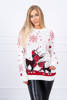 Christmas motif sweater ecru
