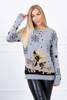 Christmas motif sweater gray