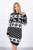 Christmas sweater dress with hearts black