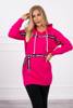 Dress decorated with tape with inscriptions fuchsia