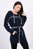 Dress decorated with tape with inscriptions navy blue