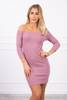 Dress fitted - ribbed dark pink