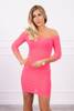Dress fitted - ribbed pink neon