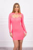 Dress fitted - ribbed pink neon