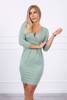 Dress fitted with a cut under the bust dark mint