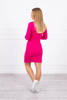 Dress fitted with neckline fuchsia