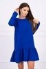 Dress with a flounce mauve-blue
