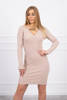 Dress with a gold chain beige