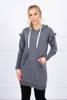 Dress with decorative frills and a hood graphite