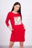 Dress with graphics 3D Bird  red