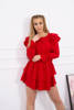 Dress with vertical flounces red
