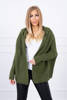 Hooded sweater with batwing sleeve khaki