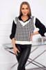 Houndstooth sweater without sleeves ecru