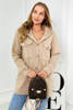 Insulated cotton sweatshirt with decorative buttons light beige