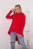 Insulated sweatshirt with a longer back red