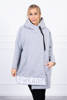 Insulated sweatshirt with a zipper gray