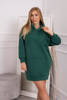 Insulated sweatshirt with embroidered inscription oversize dark green