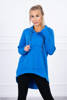 Insulated sweatshirt with longer back and hood mauve blue