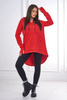 Insulated sweatshirt with longer back and hood red