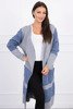 Lapel sweater gray+mauve blue