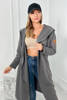 Long cardigan with hood graphite