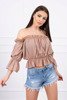 Off-the-shoulder blouse cappuccino