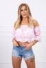Off-the-shoulder blouse powdered pink