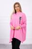 Oversize sweatshirt with asymmetrical sides light pink