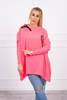 Oversize sweatshirt with asymmetrical sides pink neon
