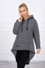 Padded sweatshirt with long back and hood graphite